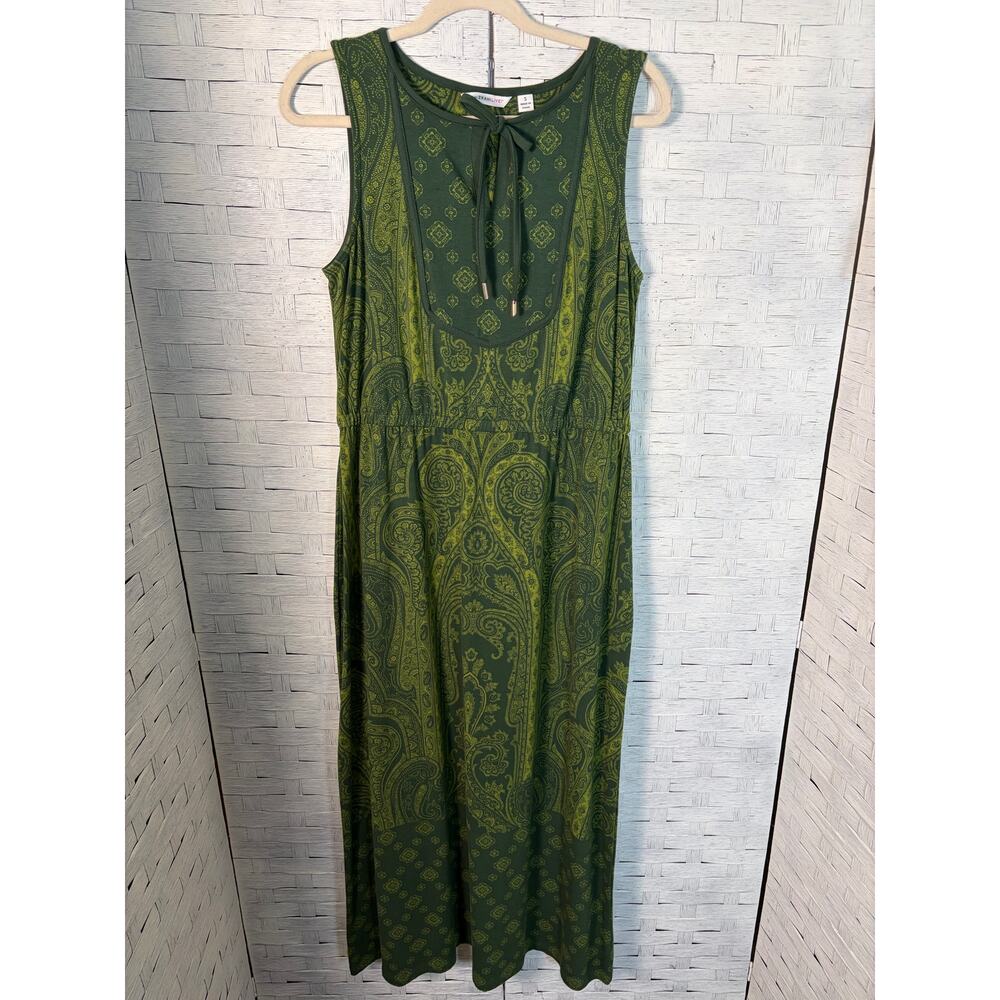 Isaac Mizrahi‎ live womens maxi dress sleeveless drawstring waist soft bohemian